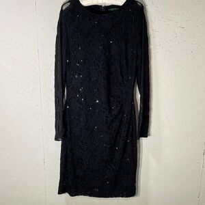 Lauren Ralph Lauren black Sequin Lace Dress